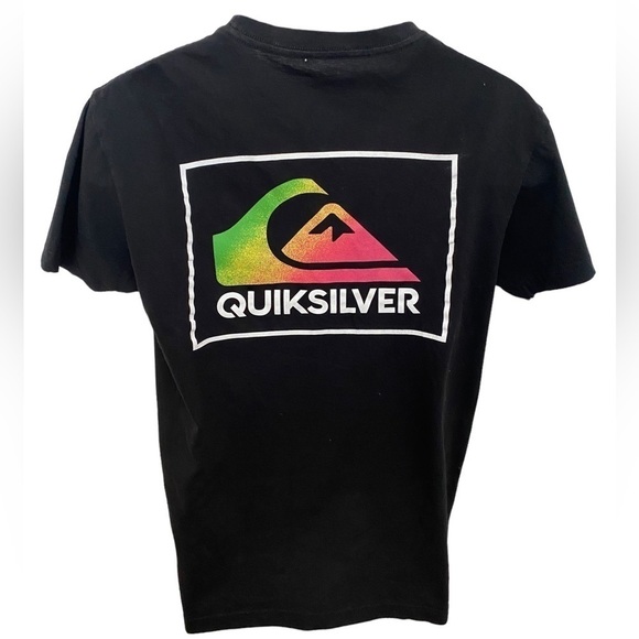 QUIKSILVER Surf Neon Logo Tee Shirt Men M Medium Regular Fit - Picture 1 of 6